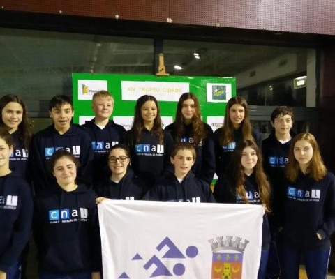 Equipa que representou o Clube de Natação de Alcobaça no XIV Troféu Cidade Caldas da Rainha