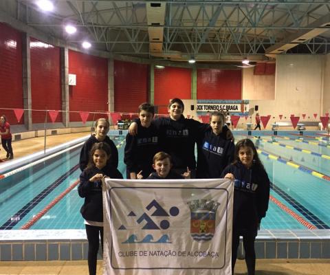 Equipa de Cadetes que representou o Clube de Natação de Alcobaça no XIX Torneio de Natação do Sporting Clube de Braga – Cadetes
