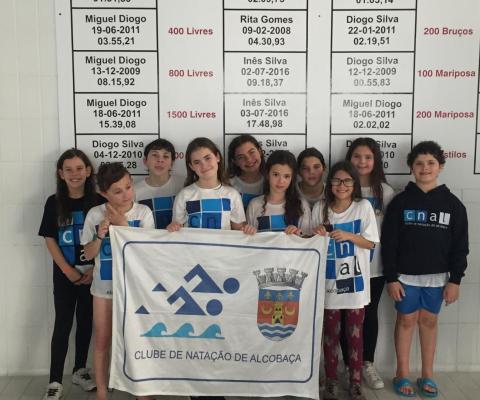 Equipa de Cadetes que representou o Clube Natação de Alcobaça no 2º circuito de Cadetes