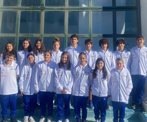 Atletas do Clube de Natação de Alcobaça no 9º Torneio da cidade de Pombal