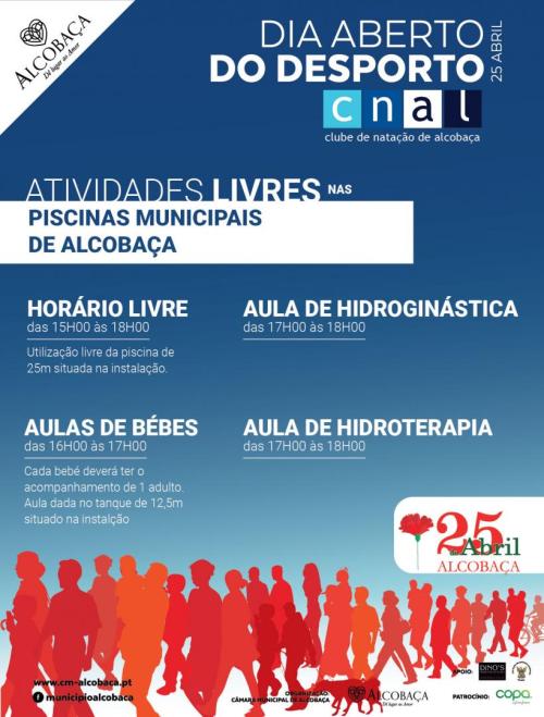 Cartaz do Dia aberto do desporto Alcobaça 2018
